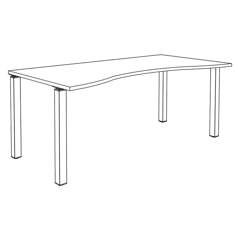 3253310165304-Bureau vague symétrique EXPRIM - L180 cm - Plateau Blanc perle - Pieds carbone-P_79432411_5-4