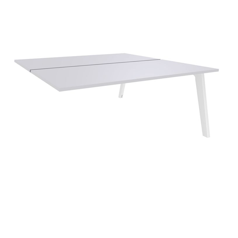 3253310163256-Bureau double STEELY - L180 cm - Double face Suivant - Pieds blanc - plateau Blanc Perle-P_79432606_1-0