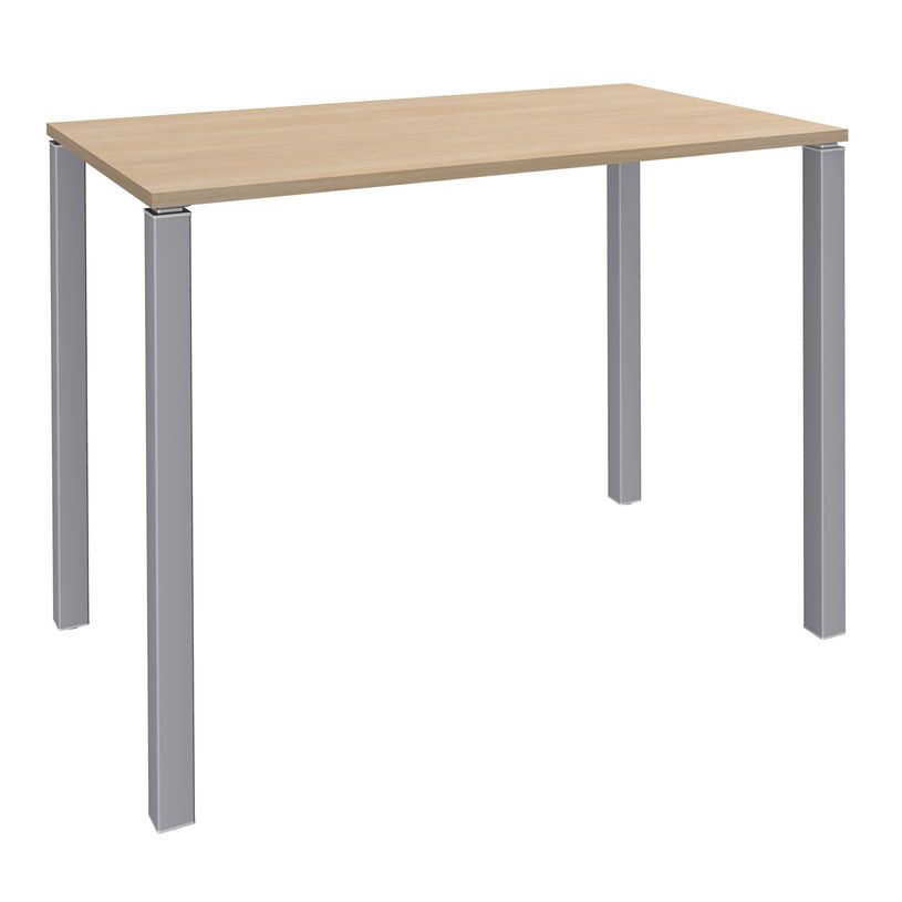 3253310158702-Table Lounge 4 pieds - L120xH105xP80 cm - Pied alu - plateau imitation chêne clair-P_79432757_1-0
