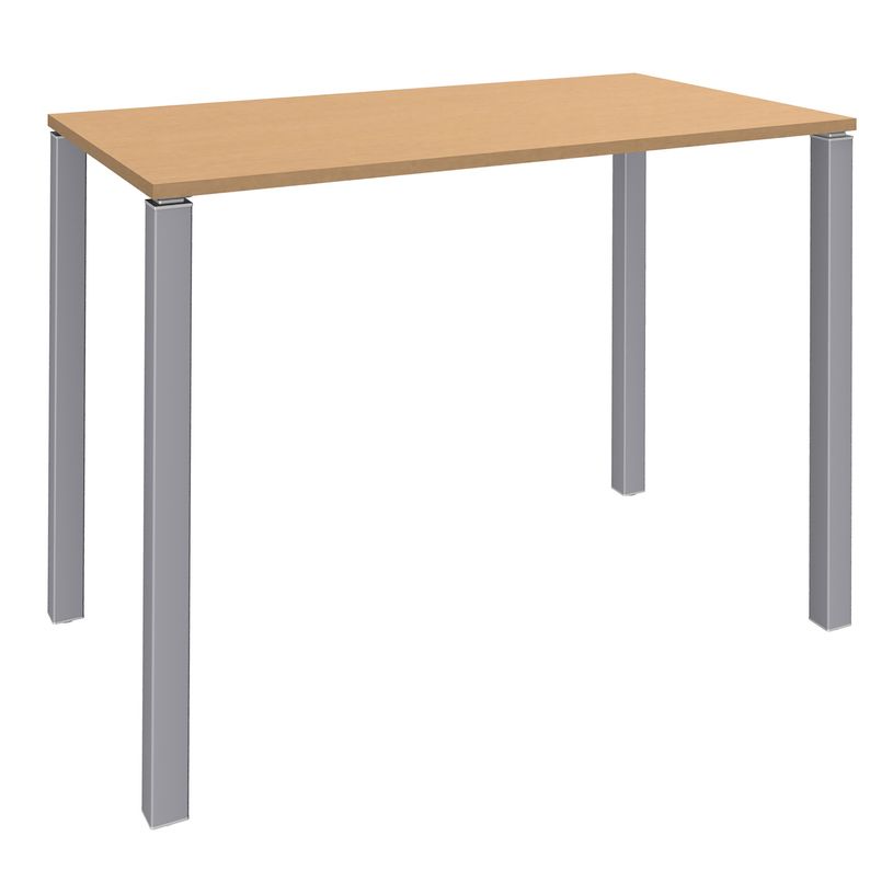 3253310165885-Table Lounge - L120xH105xP60 cm - 4 Pieds alu - plateau imitation hêtre-P_79432782_1-0