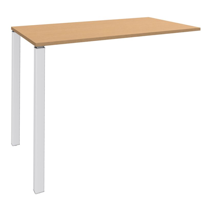 3253310166677-Table Lounge 2 Pieds - L120xH105xP80 cm - Pieds blanc - plateau imitation hêtre-P_79432861_1-0