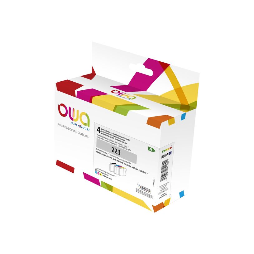 3112539711801-Cartouche compatible Brother LC223 - pack de 4 - noir, cyan, magenta, jaune - Owa K10388OW -P_79433132_1-0