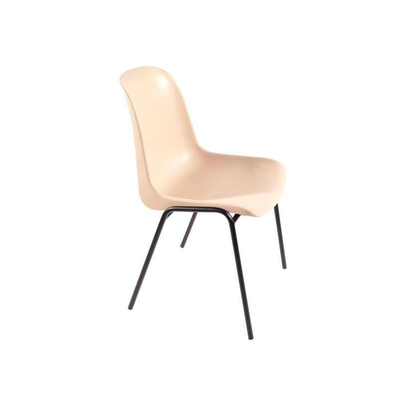 3701338800474-Chaise CHARLOTTE - pieds noirs avec accroches - coque M1 (non feu) - beige-P_79433421_1-0