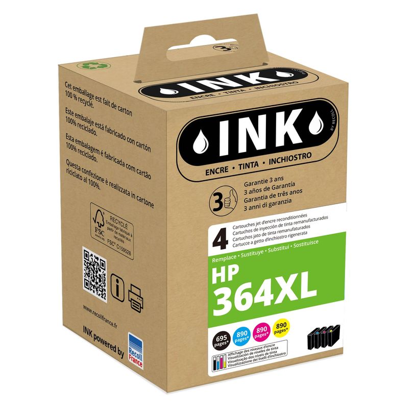 8720282008670-Cartouche compatible HP 364XL - pack de 4 - noir, cyan, magenta, jaune - ink-P_79434455_1-0