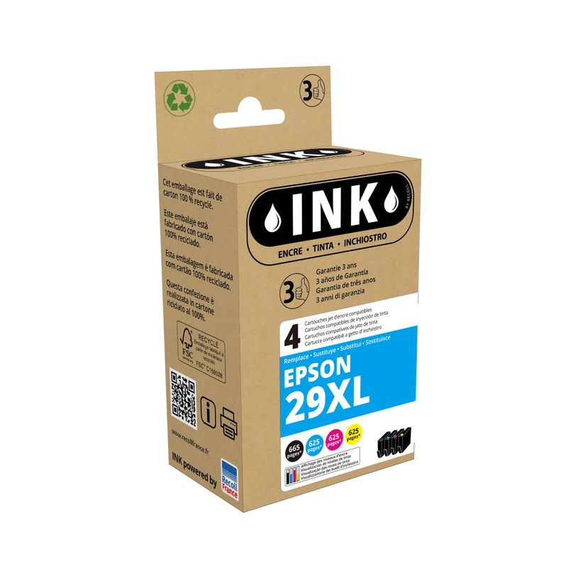 8715057210662-Cartouche compatible Epson 29XL Fraise - pack de 4 - noir, cyan, magenta, jaune - ink-P_79434470_1-0