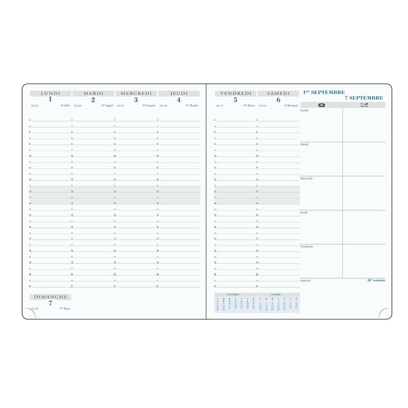 3660942060844-Agenda Tweed - 1 semaine sur 2 pages - 21 x 27 cm - 12 mois - disponible dans différentes -P_79435535_5-3