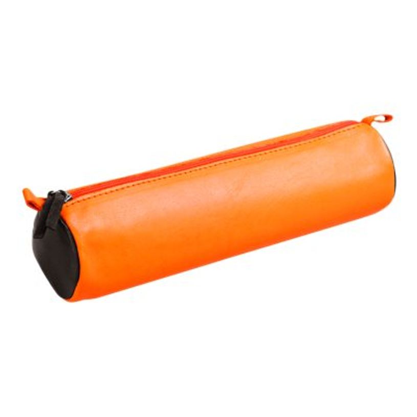 3329680083910-Clairefontaine - Trousse ronde - cuir - bicolore orange/marron-P_79435885_1-0