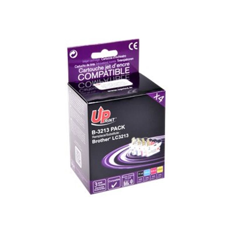 3584770907228-Cartouche compatible Brother LC3213 - Pack de 4 - noir, cyan, magenta, jaune - Uprint-P_79437213_2-1