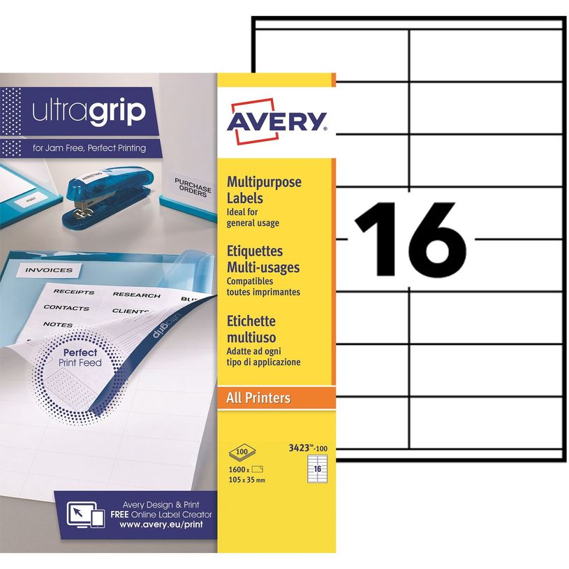 5014702002564-Avery - 1600 Étiquettes multi-usages blanches - 105 x 35 mm - réf 3423-100-P_79439729_1-0