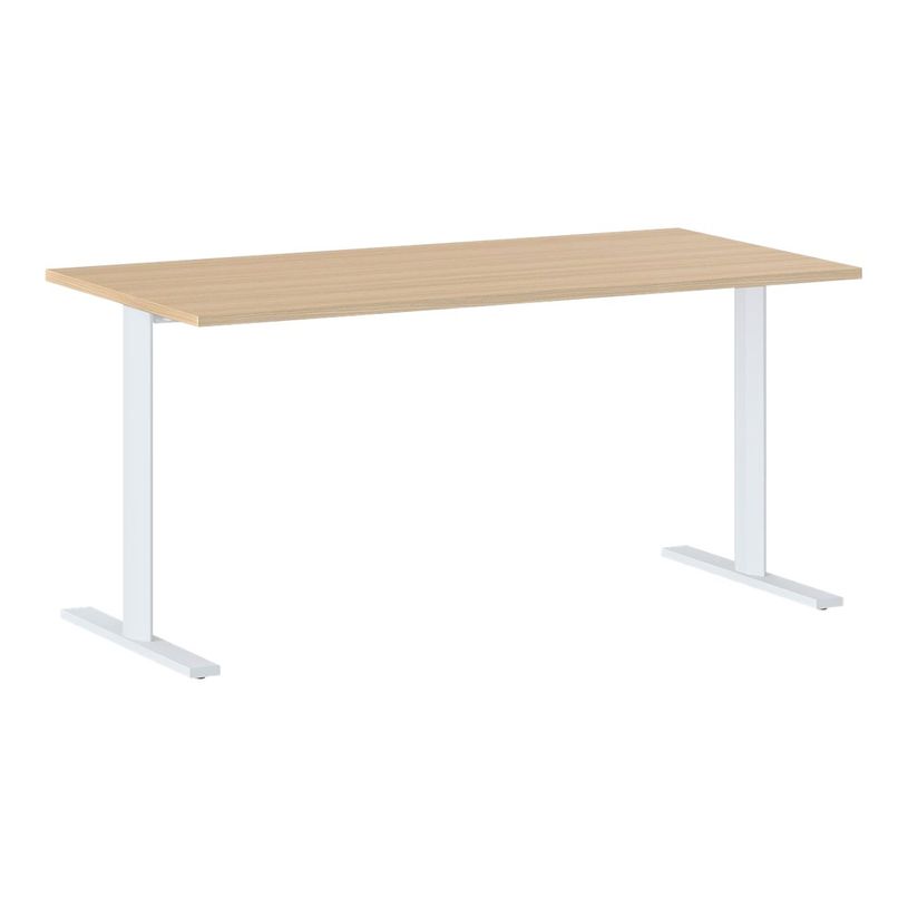 3483600857873-Bureau YES ! - 120 cm - Pieds ajustables blancs - Chêne-P_79440919_1-0