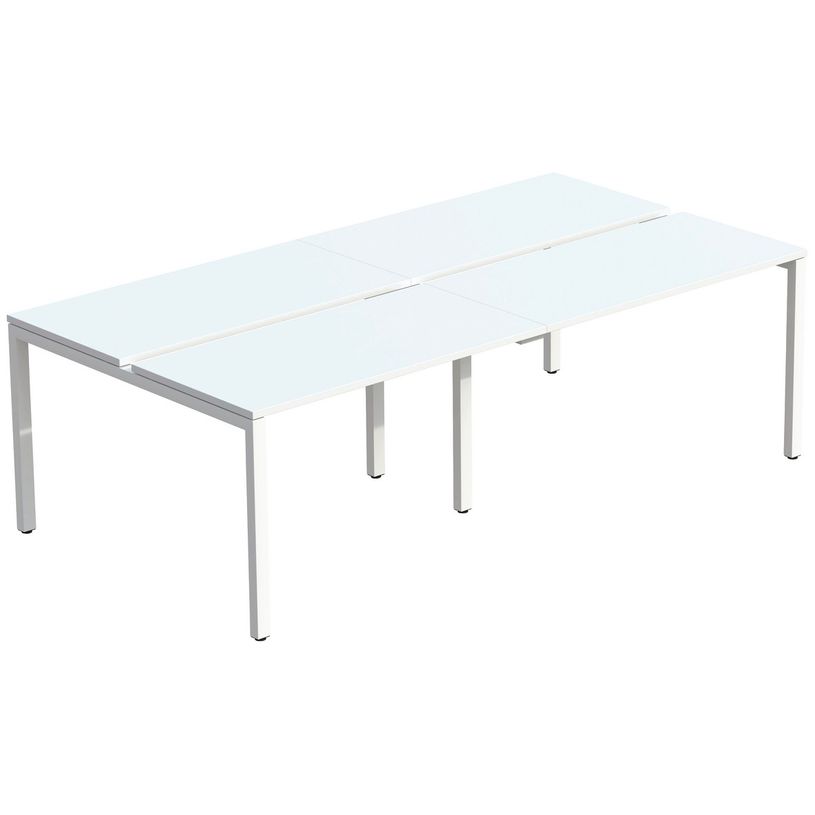 3660141254891-Bureau Bench 4 personnes EASYDESK - soit 4 plateaux L120xP80xH75 cm (L240 x P166) - Blanc-P_79441044_1-0