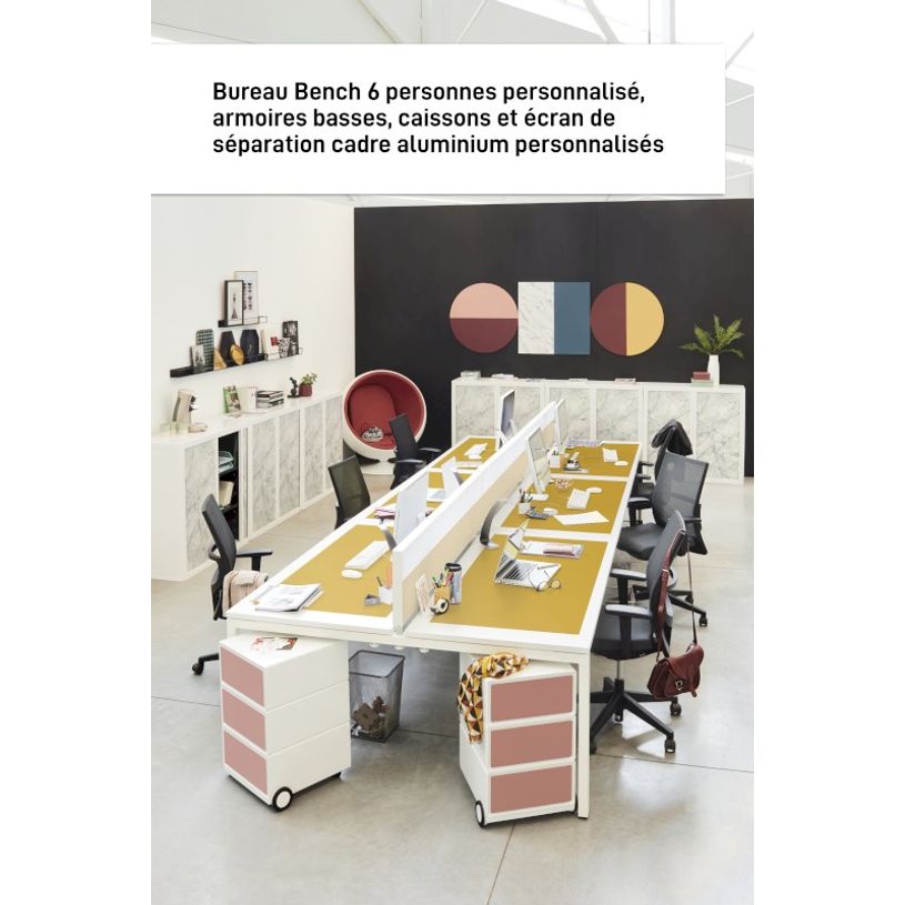 3660141254976-Bureau Bench 6 personnes EASYDESK - soit 6 plateaux L140xP80xH75 cm (L420 x P166) - Blanc-P_79441052_2-1