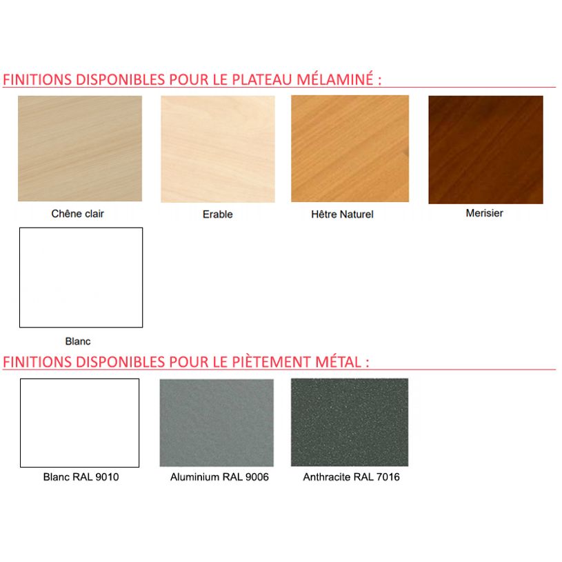 2012349455180-Bureau EVIDENCE - 120 cm - Pieds blancs - Plateau imitation merisier-P_79441340_1-0