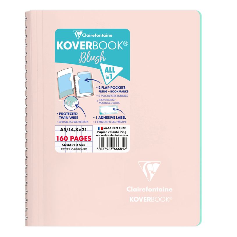 3037923666812-Clairefontaine Koverbook - Cahier polypro A5 - 160 pages - petits carreaux (5x5 mm) - disponible dans -P_79443878_7-5