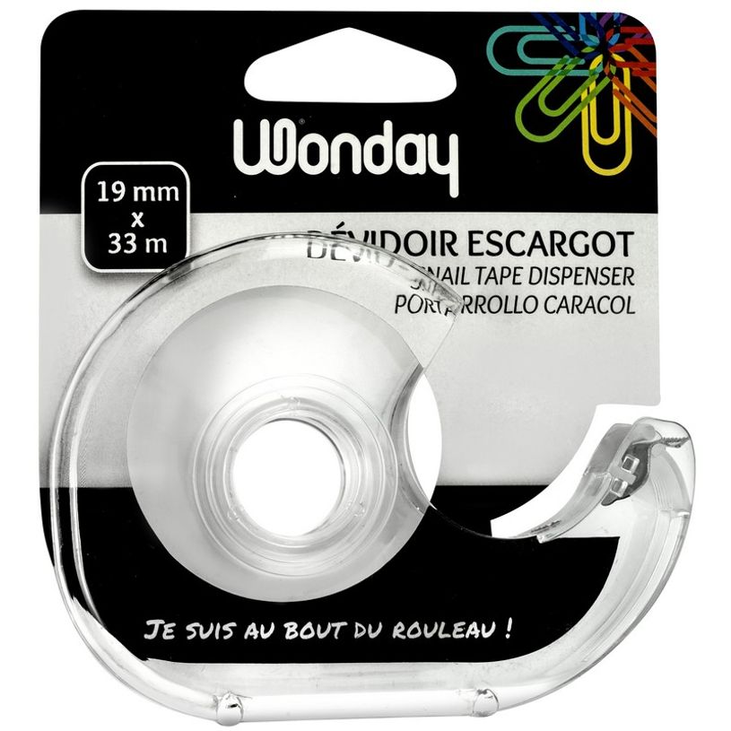 3701254701947-Wonday - Dévidoir pour ruban adhésif 19 mm x 33 m - transparent-P_858508_1-0