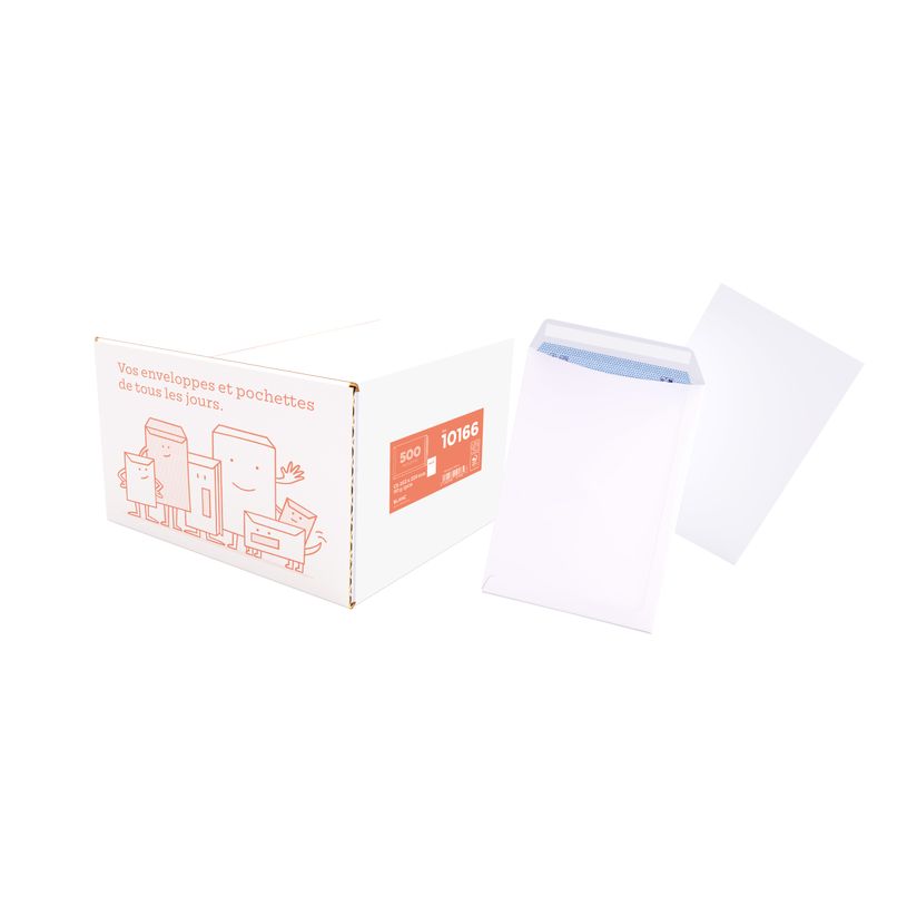 3240180097910-La Couronne - 500 pochettes  C5 162 x 229 mm - 90 gr - sans fenêtre - blanc - bande auto-a-P_96342764_1-0