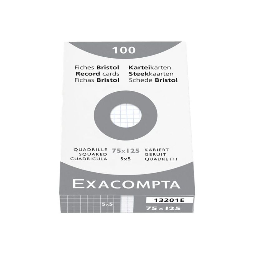 3020122320210-Exacompta - Pack de 100 Fiches bristol - 7,5 x 12,5 cm - petits carreaux - blanc-P_99999776_2-1