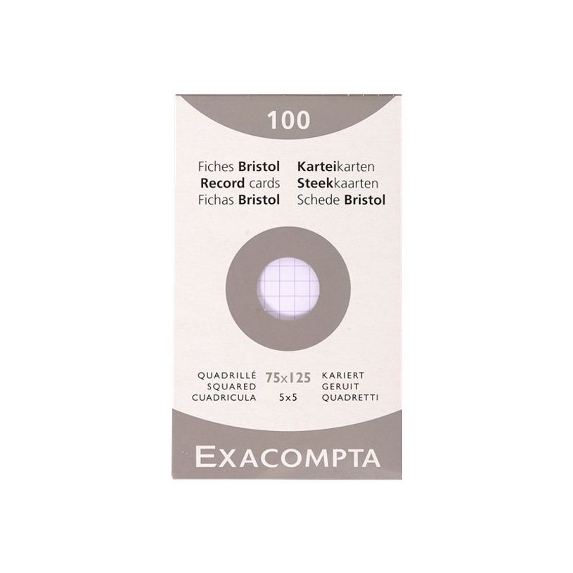 3020122320210-Exacompta - Pack de 100 Fiches bristol - 7,5 x 12,5 cm - petits carreaux - blanc-P_99999776_3-0