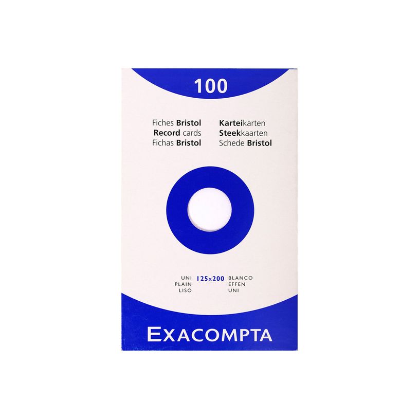 3130630133032-Exacompta - Pack de 100 Fiches Bristol - 12,5 x 20 cm - unies - non perforées - blanc-P_99999793_1-0