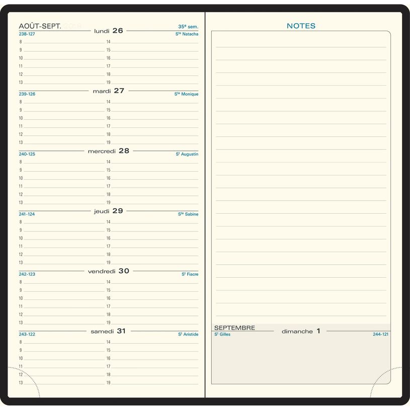 3660942002097-Agenda de poche Cassandra Espace 17 - 1 semaine sur 2 pages - 9 x 17,5 cm - disponible dans différentes cou--3